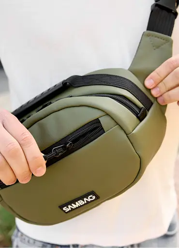 Сумка через плечо бананка Sambag Flex хаки 30×17×10 см (85351019m) - фото 3