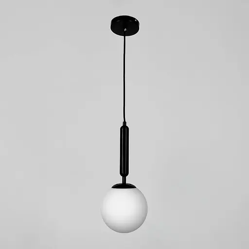 Підвісний світильник в чорному корпусі з білим плафоном Ø 14 см | Line F | Арт. A91087/1 BK - фото 3