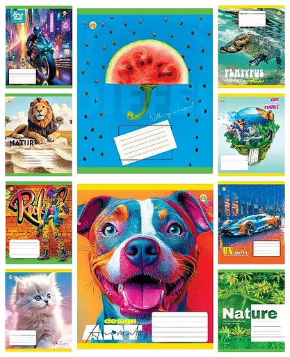 Зошити учнівські 24 аркуша лінія Тверда Мікс 2, 20 шт. в упаковці