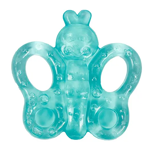 Прорезыватель для зубов Lindo Бабочка, с водой, зеленый (LI 301 зел б) - фото 1