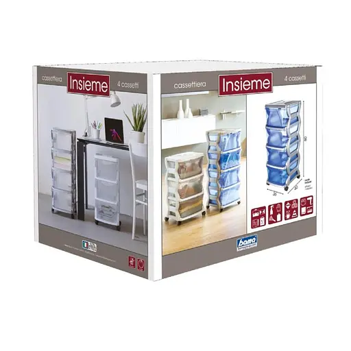 Модульний комод Insieme 4C, 36x40x80h 4 висувні ящики, білий - фото 3