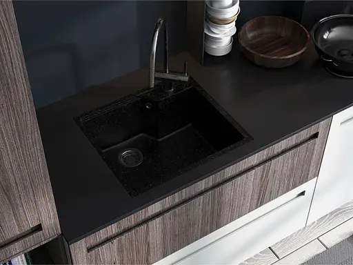 Кухонная мойка Miraggio Lisa 497x557 black 0002249, Черный - фото 6