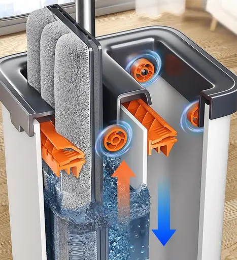 Набор швабра и ведро с отжимом Joybos Z87 (четыре сменные насадки) - фото 11