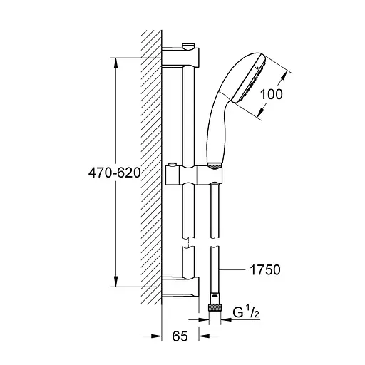Душовий гарнітур Grohe QuickFix Vitalio Start 100 27948000, Хром - фото 6