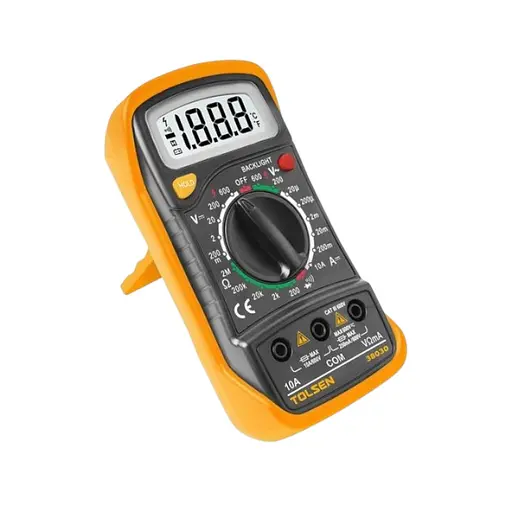 Мультиметр цифровой Tolsen, 0-600В, LCD-дисплей с подсветкой (38030)