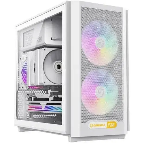 Корпус GameMax F36, білий, без БЖ, Mini Tower, Micro ATX / Mini ITX, Type-C / 2xUSB 3.0, макс. CPU - 169 мм / VGA - 350 мм, 3x120 - фото 1