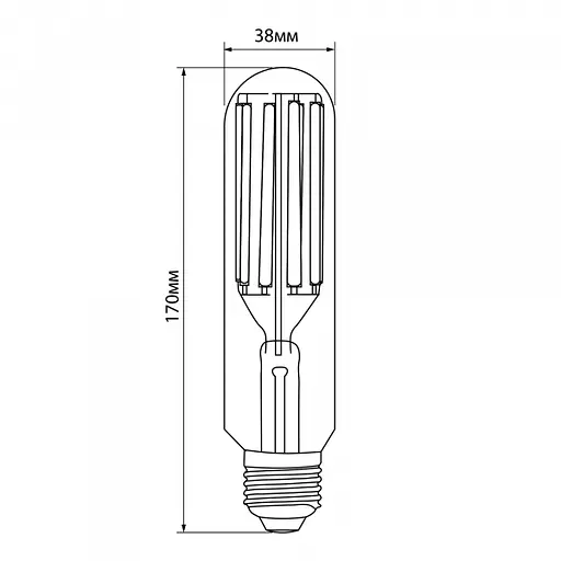 LED лампа VIDEX Filament T38F 24W E27 5000K - фото 3