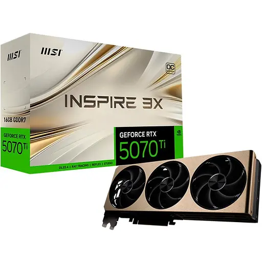 Видеокарта MSI GeForce RTX 5070 Ti 16G INSPIRE 3X OC PLUS (G507T-16I3CP) UA [132416]