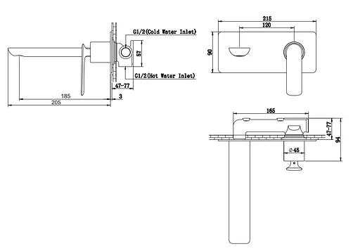 Смеситель для умывальника Kohlman Experience Grafit + Box скрытого монтажа QW185EG Графит - фото 2