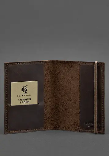 Кожаная обложка для паспорта 1.0 темно-коричневая Crazy Horse - фото 4