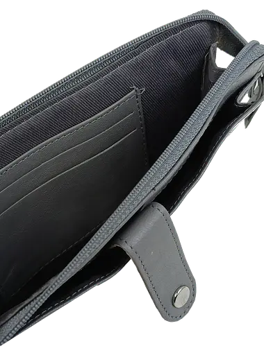 Небольшая женская кожаная сумка UP2 Fashion серая sum0028724 - фото 8