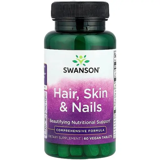 Комплекс для поддержки красоты Swanson Hair Skin Nails 60 таблеток - фото 1