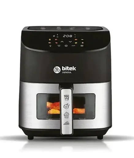 Аерофритюрниця сенсорна Bitek BT-9501 8 л безмасляна повітряна 4200 Вт Чорний - фото 2