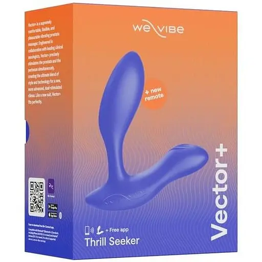 Смарт-вібромасажер простати We-Vibe Vector+ Royal Blue пульт ДК регульований кут нахилу - фото 8