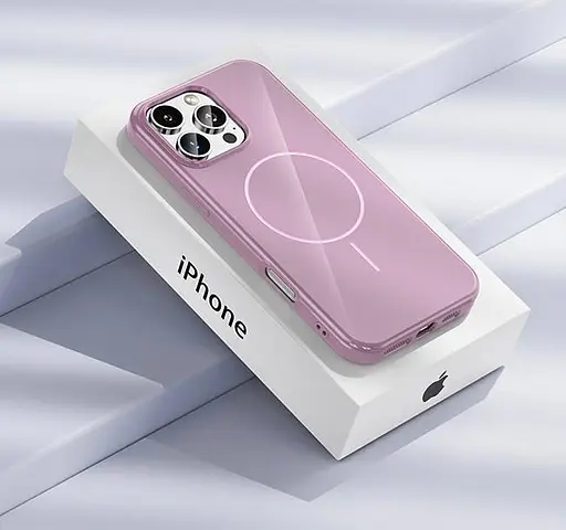 Чехол для iPhone 16e с MagSafe, защитный, глянцевый, с мягкой подкладкой, фиолетовый - фото 2