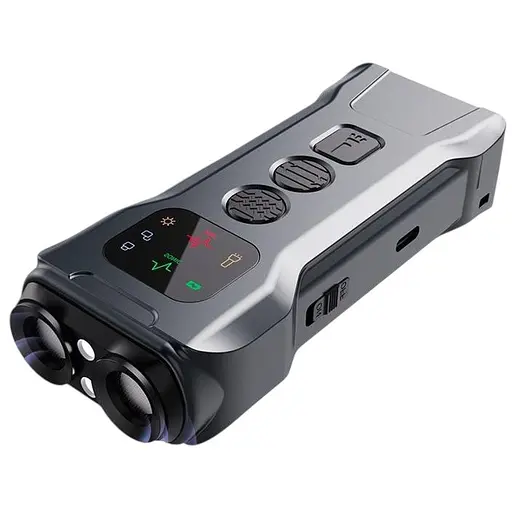 Ультразвуковий відлякувач собак з акумулятором ліхтариком Р9 2 випромінювачами і дальністю до 15 м Grey (18567) - фото 1