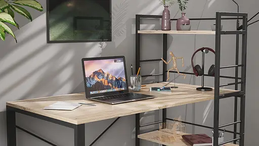 Письменный стол Ferrum-decor Серии Коннект с этажеркой 75x120x60 черный ДСП Дуб Сан-Марино 16мм (FRD-104220) - фото 7