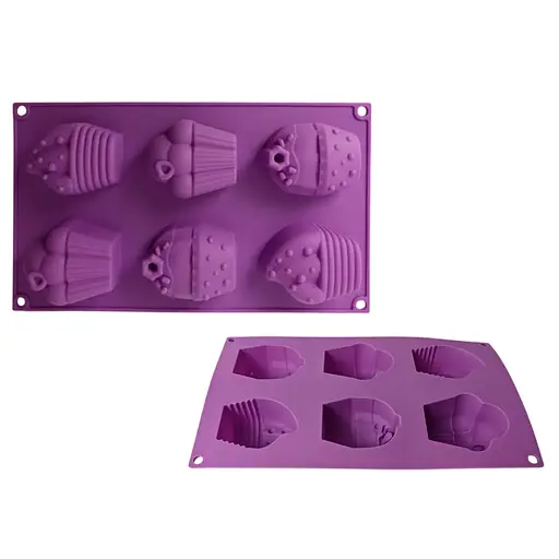 Силіконова форма для кексів Тістечка на 6 шт. Gusto 27 х 17 х 3 см GT-S-215 (147006)