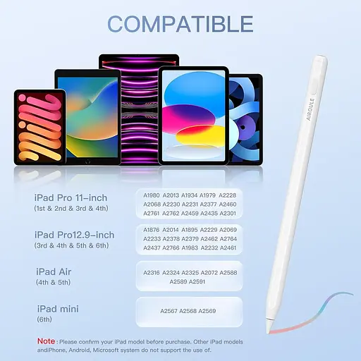 Стилус для, Активный карандаш с функцией быстрой зарядки, Датчик наклона, блокирующий прикосновение ладонью, Магнитный беспроводной - фото 2