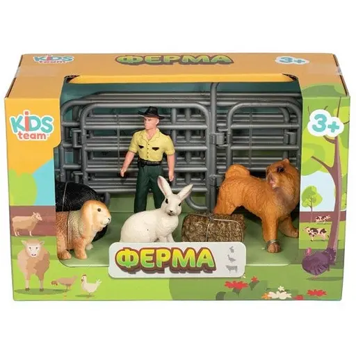 Дитячий іграшковий набір Ферма Kids Team Q9899-X13_3 собака, кішка, кролики - фото 1