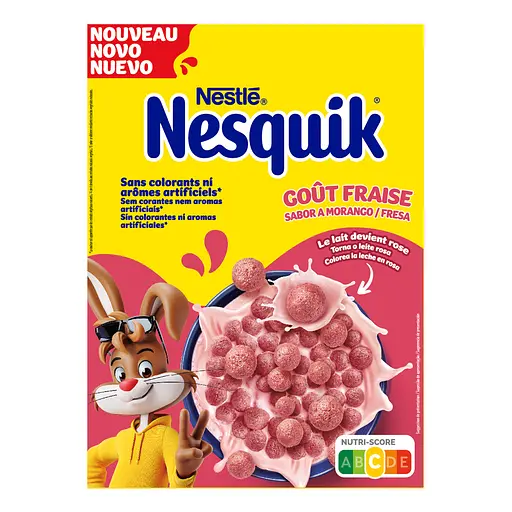 Готовий сухий сніданок Nestle Nesquik Strawberry з вітамінами та залізом 310 г