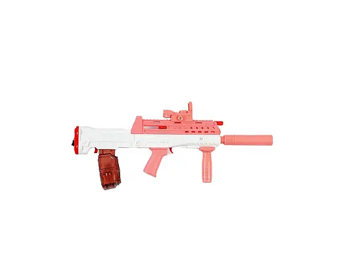 Водный автомат 518-5, прицел, глушитель, дополнмтельная ручка, аккум. 3.7V, USB-кабель, в коробке (6946616012720) Розовый - фото 1