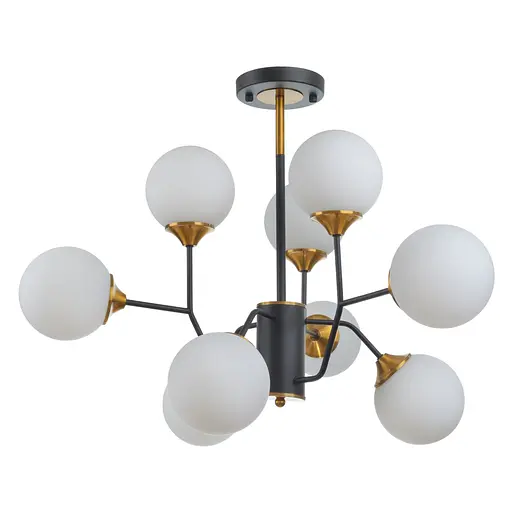 Люстра Brille потолочная молекула в зал E27 60W BK (BL-914C/9)