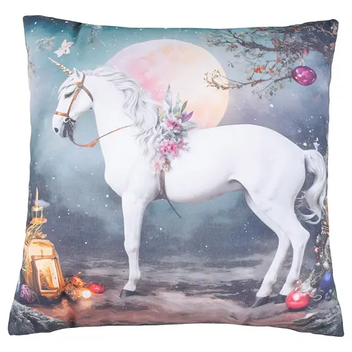 Подушка декоративна Home Line Єдиноріг в Різдво 40х40 см (197709)