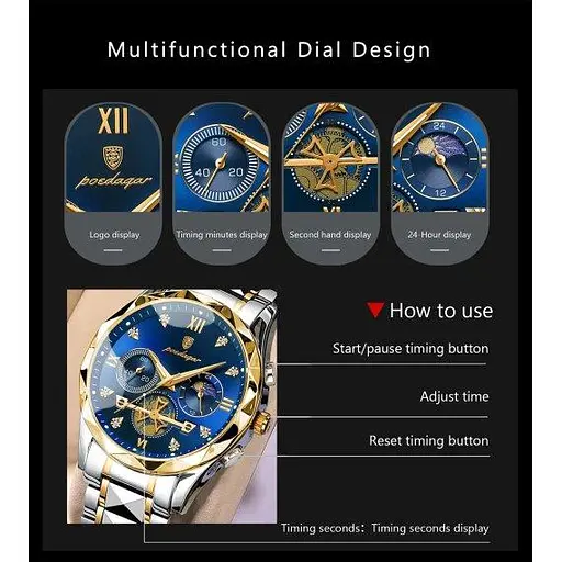 Мужские классические наручные часы Poedagar Turbo - фото 7