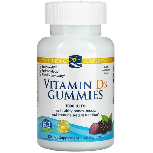 Витамин D3 Nordic Naturals Vitamin D3 Gummies, 120 жевательных таблеток - фото 1
