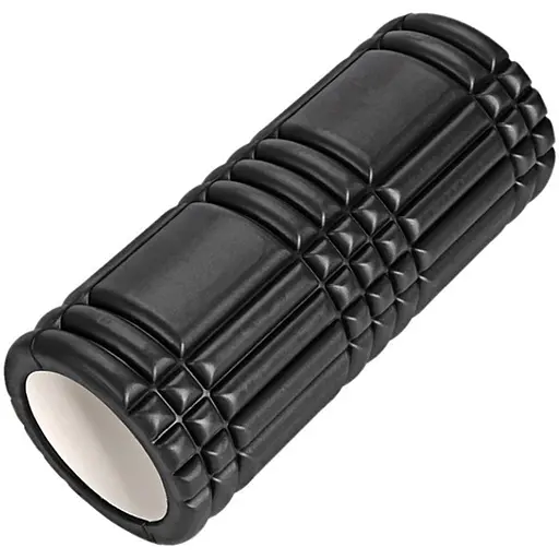 Массажный ролик EasyFit Grid Roller 33 см v.1.0 Черный (EF-2019-B) - фото 1