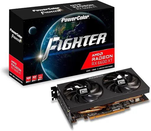 Видеокарта PowerColor AMD Radeon RX 6600 XT 8Gb Fighter (AXRX 6600XT 8GBD6-3DH) (GDDR6, 128 bit, PCI-E v4.0 x16) Б/у - фото 5