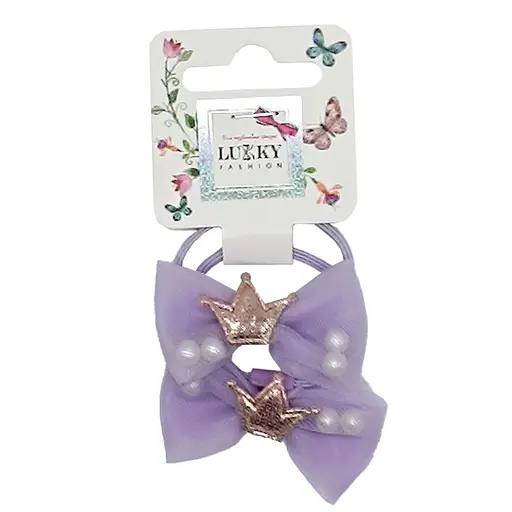 Детская резинка для волос "Корона" T18533(бузковий)