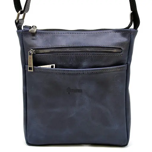 Чоловіча шкіряна сумка через плече TARWA 22х25.5х3.5 см sum0025341 - фото 4