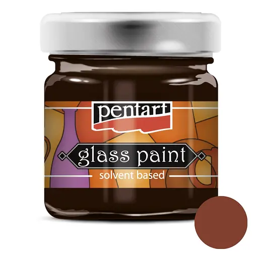 Фарба вітражна Pentart на основі розч. холодної фіксації Коричнева 30 мл - фото 1