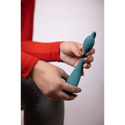Вібратор Loveline G-Spot With Bead 21.6 см зелений - фото 11