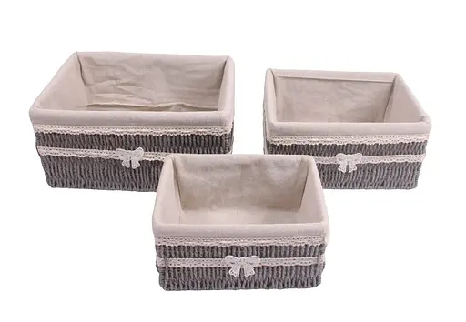 Кошик стелажний Handy Home Бантик, з текстильним вкладишем, 36х27х17 см, сірий (EW-90 L) - фото 6