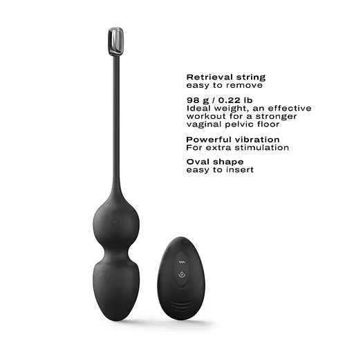 Вагинальные шарики Dorcel Love Balls Black, вибрации и движения внутреннего шарика, пульт ДУ - фото 3