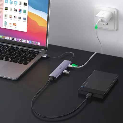 Хаб USB 3.0 -> 4хUSB 3.0 з живленням Type-C CM473 Ugreen - фото 4