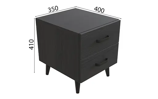 Тумба Віва 2 на конусних ніжках Ferrum-decor 41x35x40 Чорний метал ДСП Сосна Кембра 16 мм (FRD-106810) - фото 4