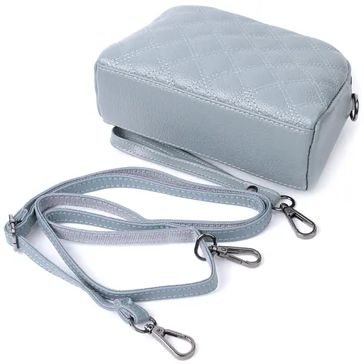 Женская сумка Vintage прошита ромбами на лицевой стороне из натуральной кожи 19.5х12.5х7 см sum0027020 - фото 7