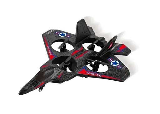 Квадрокоптер радиоуправляемый самолет-истребитель XZCUREC D01 Fighter Jet 2,4 ГГц красный для детей 6+ - фото 2