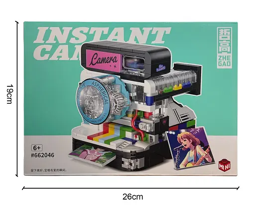 Конструктор фотоаппарат Zhegao Instant camera камера для детей и взрослых 478 деталей - фото 2
