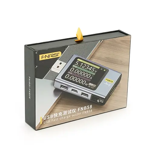 USB тестер Fnirsi FNB58 напряжения (4-28V) и тока (0-7A) Box - фото 3