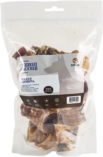 Лакомство для собак Natural трахея говяжья 250 г
