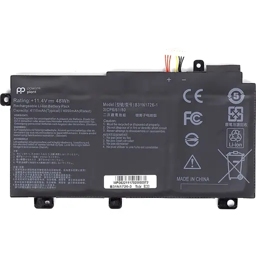 Акумулятор PowerPlant для ноутбуків ASUS TUF Gaming FX504GD (B31N1726) 11.4V 4110mAh