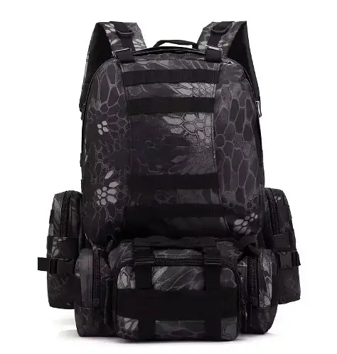 Тактический рюкзак 52л из ткани Oxford Черный питон - фото 3