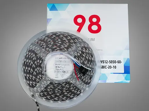 Адресна LED стрічка 12В, 60 діодів на метр, 10мм, RGBIC - фото 3