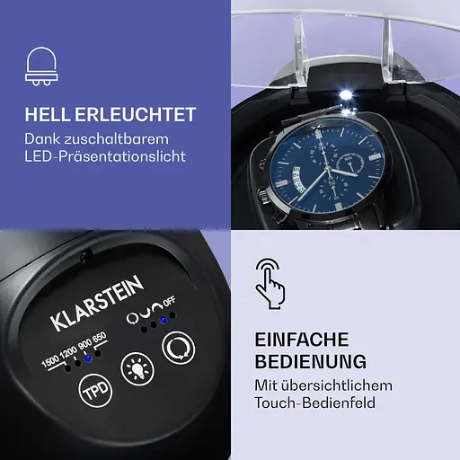 Ящик для автоподзавода часов Klarstein St. Gallen II Premium черный (10036169) - фото 3