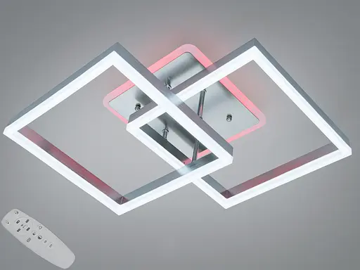 Люстра LED 64 Вт пульт матовий хром 11 квадратів - фото 1